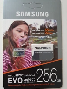 Samsung EVO Plus Select 256GB  microSDXC UHS-I Memory Card with SD Adaptor - Zdjęcie 1 z 3