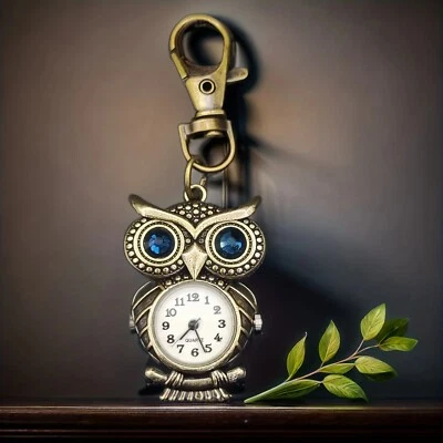 Petite montre vintage noble hibou avec diamant porte-clés montre à suspendre montre à quartz - Photo 1/3