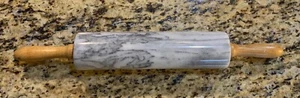 Heavy Real Marble Rolling Pin With Wood Handles 18" - Picture 1 of 5