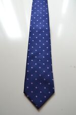 T.M Lewin navy blue silk necktie with spotted print