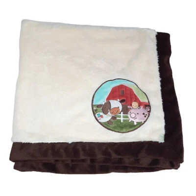 Fisher Price Cow Pig Chick Farm Cream Brown Lovey Security Blanket 28" X 28" - Изображение 1 из 4