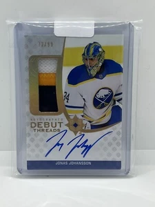 2020-21 Ultimate Jonas Johansson Autographed Debut Threads Gold /99 - Picture 1 of 1