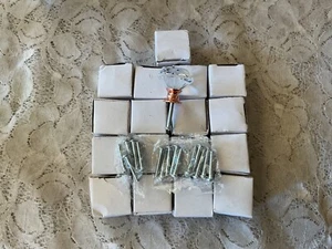 LOT (16) CRYSTAL GLASS HEXAGON CABINET/DRAWER KNOBS  COPPER TONE BASE - Picture 1 of 6