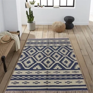 Handwoven White Rug Wool and Jute Kilim Rug Kilim Rug  Area Rug Living Room Rug - Picture 1 of 6