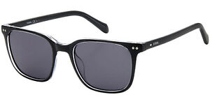 Fossil Men's Black-On-Crystal Modern Square Sunglasses - FOS3140S 0807 IR