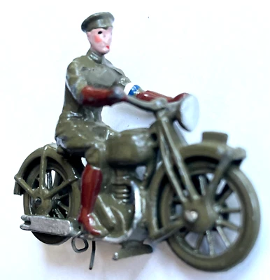 DE COLECCIÓN BRITAINS PLOMO WW1 SOLDADO MOTO DESPACHO PILOTO CON PINTURA ORIGINAL Foto 1 de 4