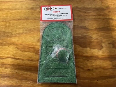 HUFFY BICYCLE SISSY BAR HEAD COVER PAD GREEN GLITTER VINTAGE NOS NEVER USED - Image 1 of 4