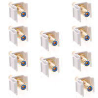 10x Audio Keystone Jack Modular RCA Red Center White Lot Pack 10x Audio Keystone Jack Modular RCA Red Center White Lot Pack