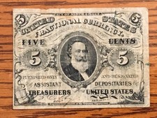 March 3rd 1863 United States Fractional Currency 5 Cents Good Condition