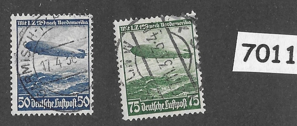 Conjunto Zeppelin #7011 C57 e C58 Hindenburg / 1936 / Era do Terceiro Reich Alemanha - Imagem 1 de 1