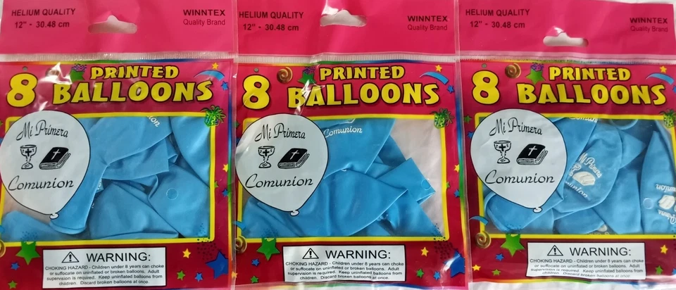 Globos Mi Primera Comunión azul 12", globos 24 piezas Foto 1 de 1