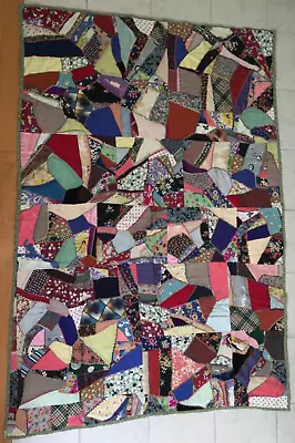 Colcha HECHA A MANO MANTA DE REGAZO COLCHA CRAZY PATCHWORK COLCHA DE COLECCIÓN 80X56 Foto 1 de 4