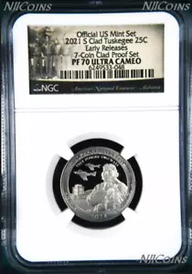 2021 S NGC Tuskegee Airmen CLAD LAST QUARTER from US Mint Proof Set PF70 ER - Picture 1 of 2