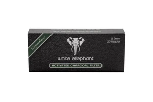 20 FILTRI PER PIPA E BOCCHINO WHITE ELEPHANT AI CARBONI ATTIVI DA 9mm - Imagen 1 de 2