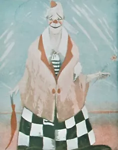 ABADIE LANDEL Original 1929 Francés Vintage Estampado Artístico PAYASO DE CIRCO - Imagen 1 de 2