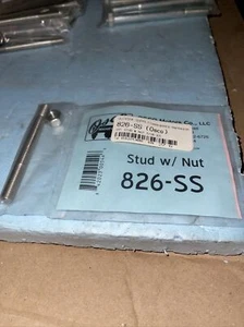 OSCO MANIFOLDS STAINLESS STEEL STUD & NUT 5/16-3.5”L; P/N 826-SS.CRSL. 318/360 - Picture 1 of 4