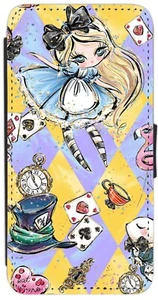Alice Wonderland Whimsical iPhone/Pixel/Galaxy Printed Flip/Wallet Phone Case (A - Picture 1 of 9