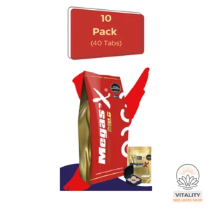 Megas'X Gold - Natural Vitality Support Supplement | 10 Sachets (40 Tabs) - Picture 1 of 3
