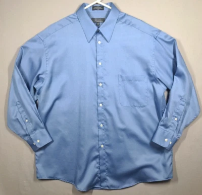 Mens Blue Dress Shirt 17 32/33Crazy Horse Claiborne Long Sleeve Button Up Career - Image 1 of 4