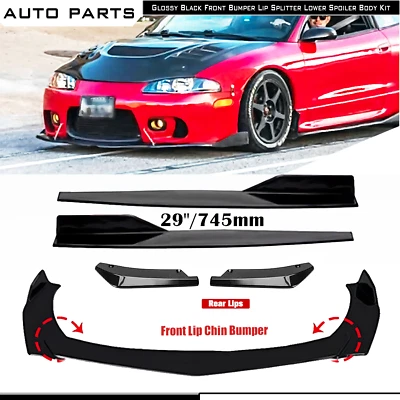 Front Bumper Lip Splitter Lower Spoiler Bod Kit For Mitsubishi Eclipse Spyder G Foto 1 de 4