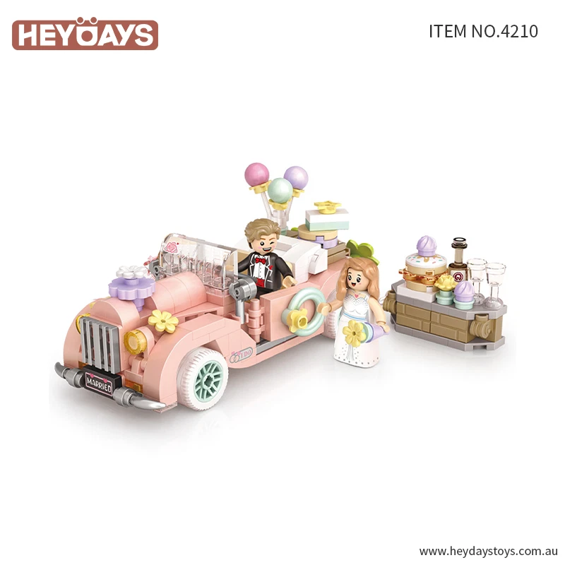 LOZ Vintage Wedding Car Model Kit Building Blocks Set Home Decor Gift Kid Adults