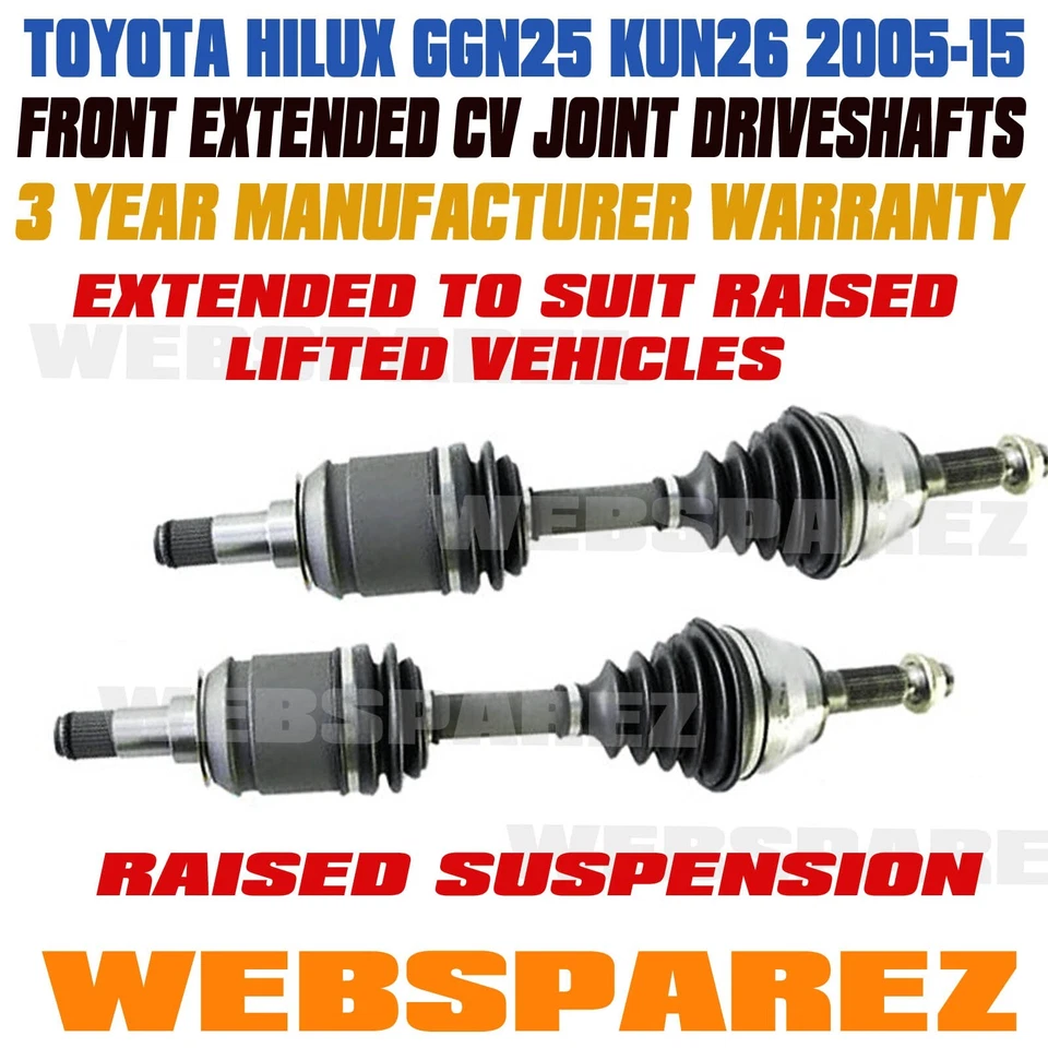 2 x CV Joint Shaft for Toyota Hilux GGN25R KUN25R KUN26R SR5 RAISED HEAVY DUTY - image 1 of 1