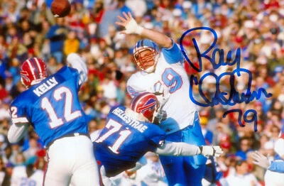 Foto autógrafa firmada por Ray Childress 4x6 NFL fútbol Houston Oiler genial Foto 1 de 2