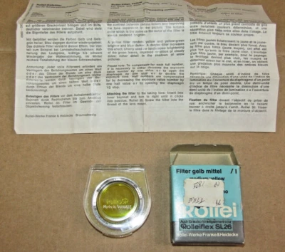 Rolleiflex SL26 Rollei Filter BAIMI 201 080 Medium Yellow Org. Box/Case NOS - Image 1 of 4
