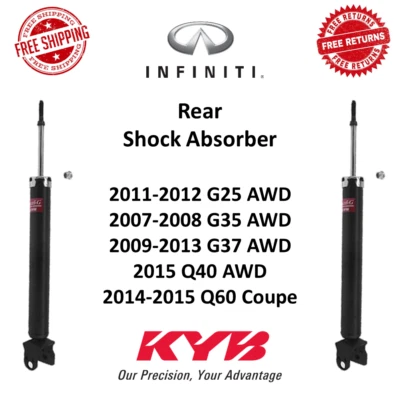 Par de amortiguadores traseros KYB Excel-G para Infiniti G25 G35 G37 Q40 Q60 #349089 Foto 1 de 4