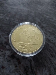 Geschichte der Menschheit, vergoldete Gedenkmünze der Titanic, Neu in Münzkapsel - Bild 1 von 4