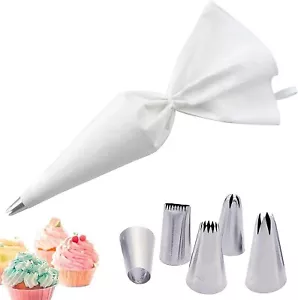 Profi-Spritzbeutel-Set 40 Cm, Stabil, Baumwolle, Innenbeschichtung,5 Edelstahl - Bild 1 von 7