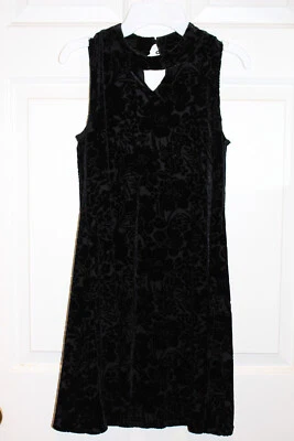 Girls Dress Black Burnout Velvet Floral Flare Party Formal,Pink & Violet Size 12 - Image 1 of 4