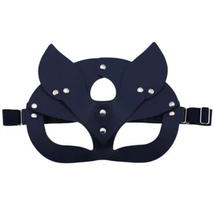 Leather Masks Goth Punk Half Face Eyemask Role Play Prom Party Costume Halloween - Picture 1 of 28