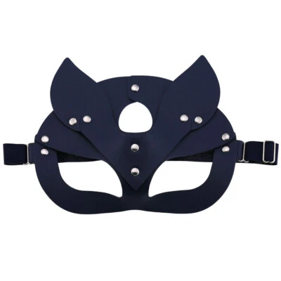 Leather Masks Goth Punk Half Face Eyemask Role Play Prom Party Costume Halloween - Image 1 of 4