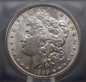 1899 "P" Morgan SILVER Dollar $1 ICG MS60 #401 Unc Uncirculated ECC&C, Inc. - Picture 1 of 5