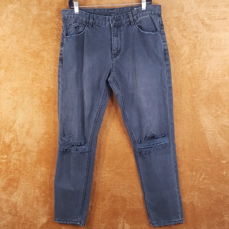 RES DENIM Jeans Womens Size 28 Charcoal Wash Boyfriend Ripped Distressed ROMEO - Image 1 of 4