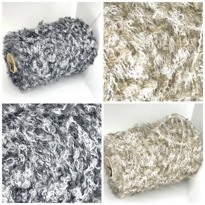 Big Boucle MOHAIR WOOL BLEND Cone Yarn LIGHT WORSTED WEIGHT *USA TARIFF FREE* - Image 1 of 4