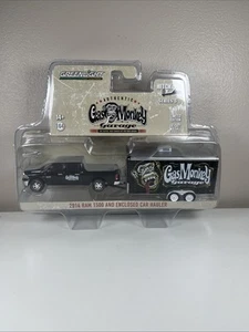 Greenlight Hitch and Tow Gas Monkey Garage 2014 Ram 1500 & Enclosed Car D36 - Picture 1 of 4