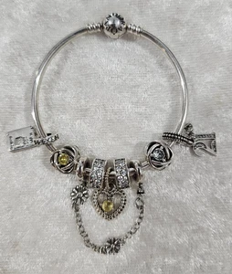 Pandora S925 ALE Dije Pulsera Plata 8 Dijes Hija 21º Cumpleaños 6" - Imagen 1 de 7