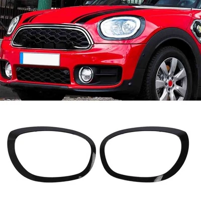 Headlight Cover Bezels Ring Trim Black For Mini Cooper Countryman F60 2017-2021 Foto 1 de 4