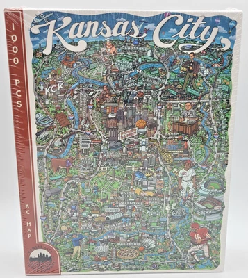 Kansas City Puzzle Company KC Map 1000 Pieces Factory Sealed Box - Image 1 of 4