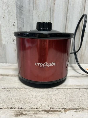 Crockpot Slow Cooker 16oz RED Little Dipper With Lid (Dips, Sauces, Gravy) NEW - Image 1 of 4