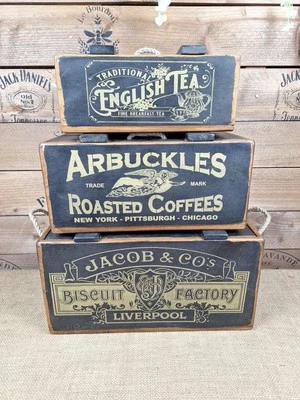 Set Of 3 Black decorative storage boxes with lids - Image 1 of 4