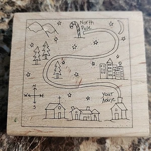 Santa's Journey Inky Antics Rubber Stamp Tammy DeJong #M2-0615-J Christmas - Picture 1 of 13