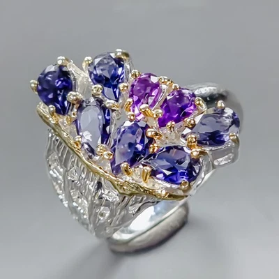 New year gift Natural Iolite Ring 925 Sterling Silver Size 7 /R436038 - Image 1 of 4