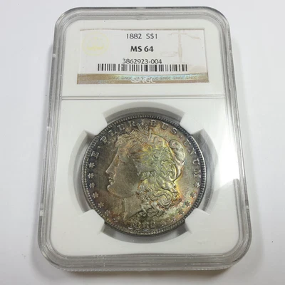 1882 P NGC MS64 - Toned Silver Morgan Dollar $1 US Coin #57433A - Image 1 of 4