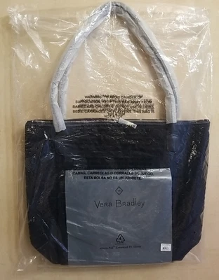 Vera Bradley Carson North South Tote Quilted Microfiber Bag - Classic Navy NWT - Image 1 of 4