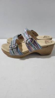 Sandalias Dansko Sophie para mujer 8,5-9 / EU 39 cuero multicolor 2 correas extensiones Foto 1 de 4