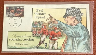 FDC Legendary Football Coaches Alabamas Paul BEAR Bryant Handpaint Collins - Image 1 of 4