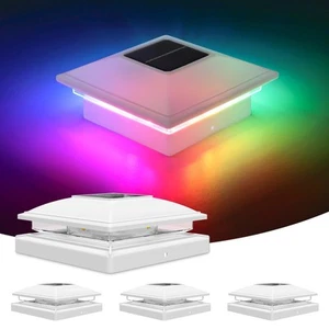 Solar Post Cap Light Outdoor Waterproof: RGB Color Changing - Solar Fence Pos... - Picture 1 of 6